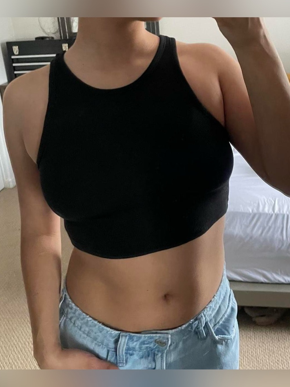 Zara black ribbed crop top